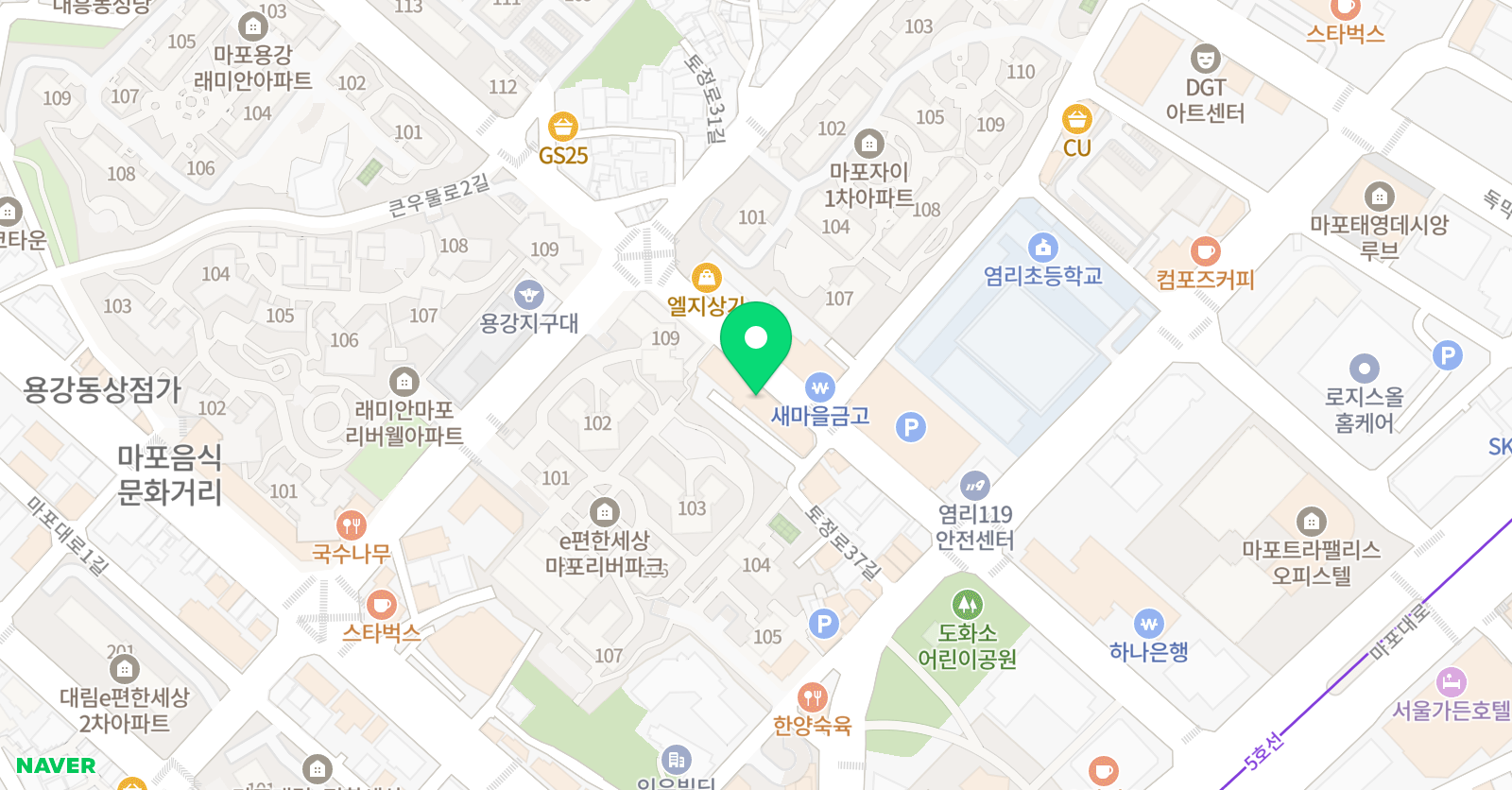 덕스 어학원 마포캠퍼스 위치