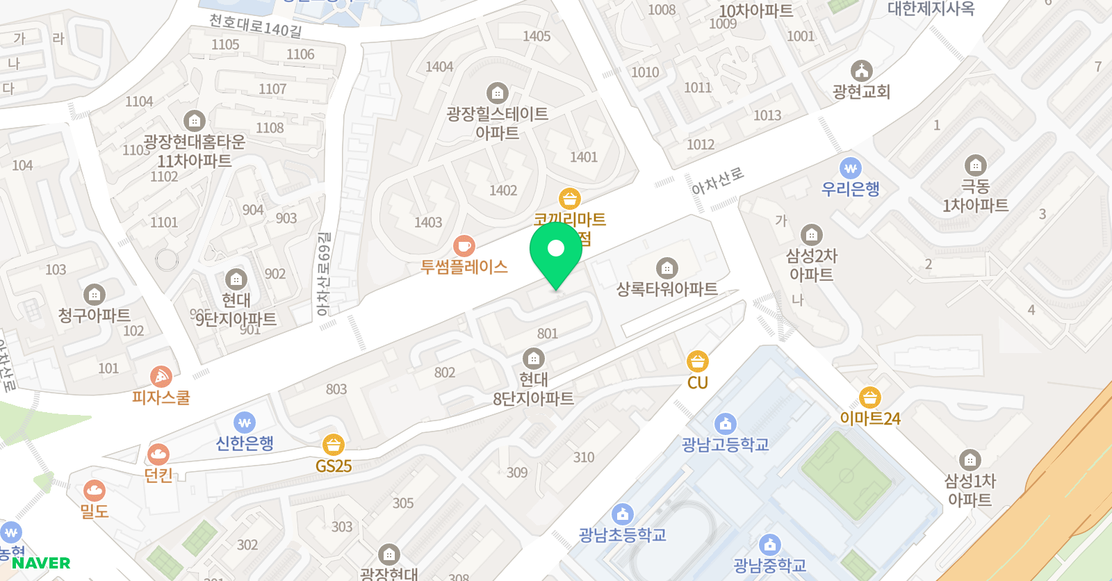 순수 댄스스쿨 학원 위치