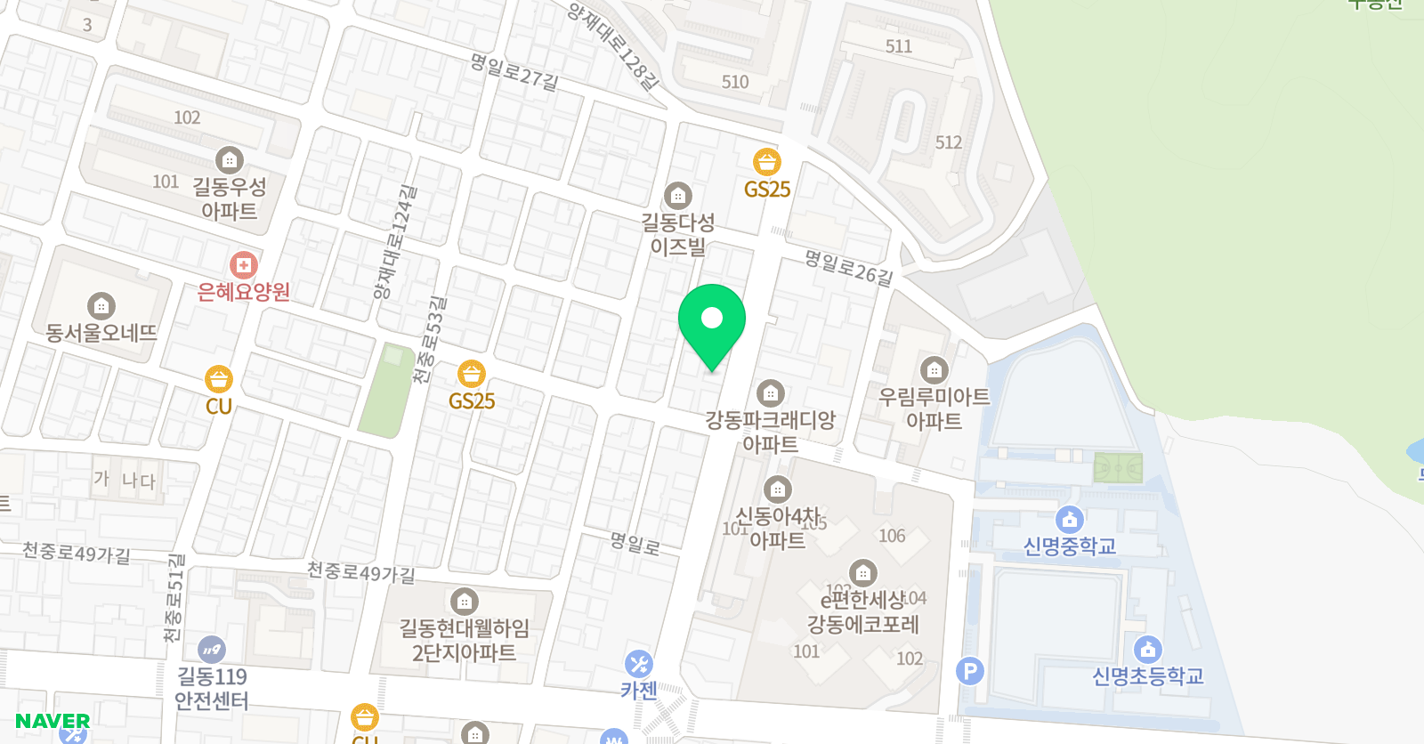 수공간 수학 위치