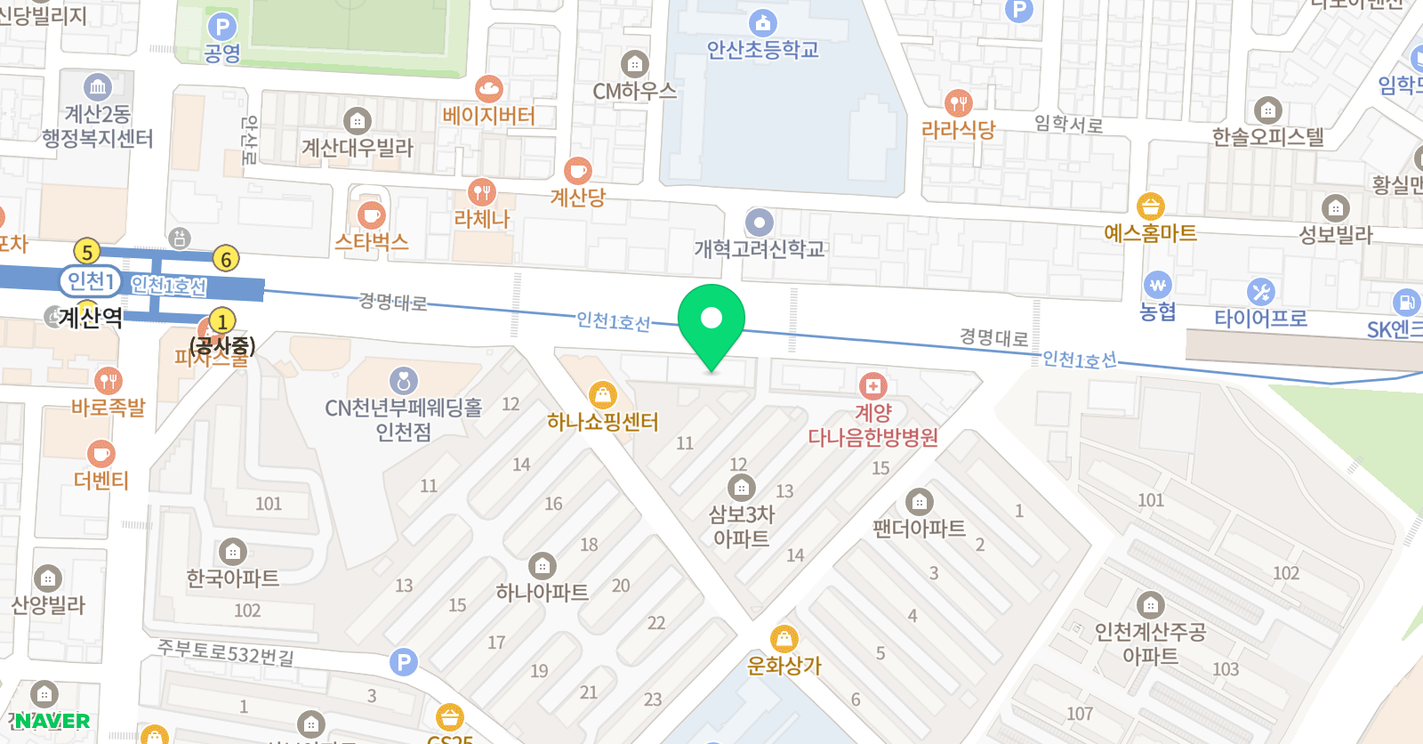 YBM잉글루 어학원 계양캠퍼스 위치