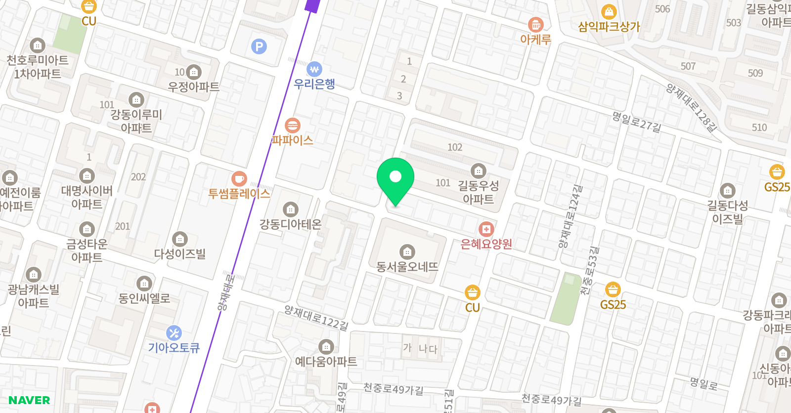 라인뮤직아카데미 보컬실용음악학원 위치