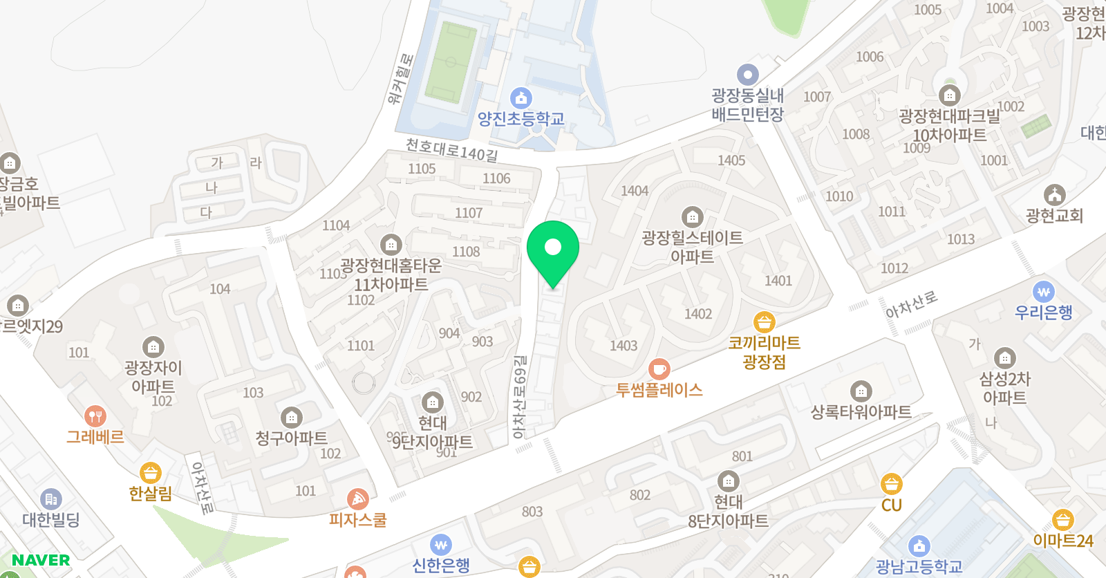 요가윤나다 광나루점 위치