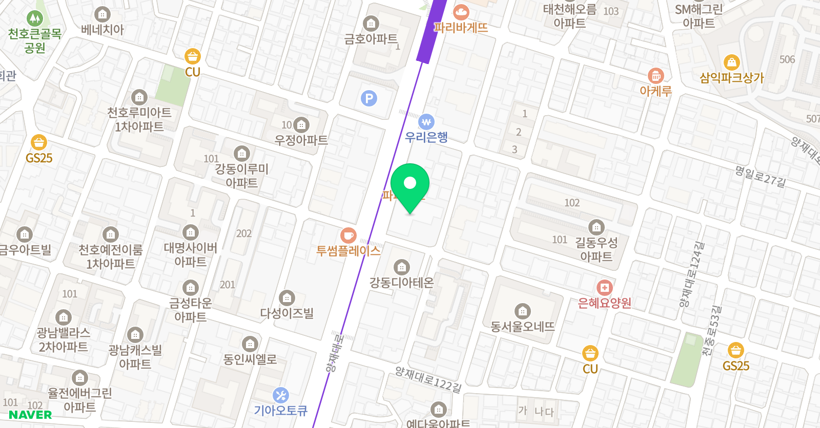 라이즈 어학원 강동캠퍼스 위치