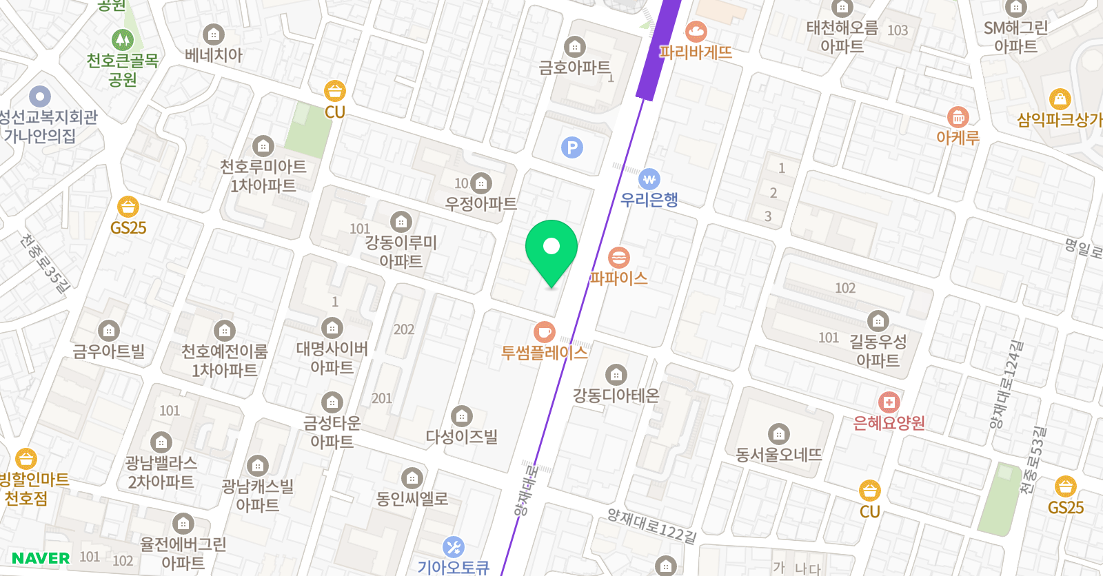 툰스테이션 만화애니미술학원 강동캠퍼스 위치