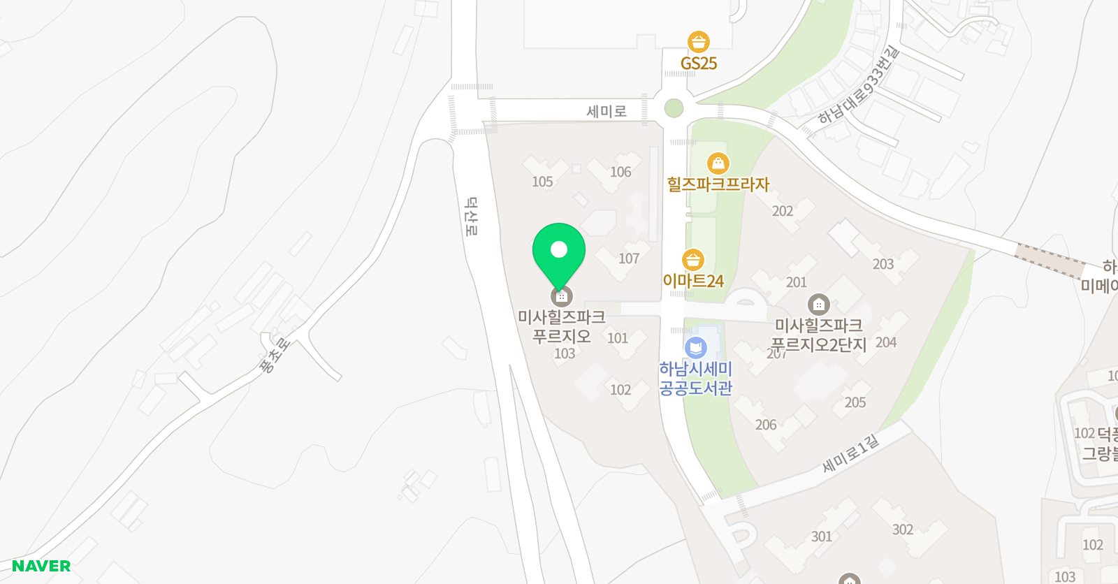 아소비 학원 하남 힐즈파크점 위치