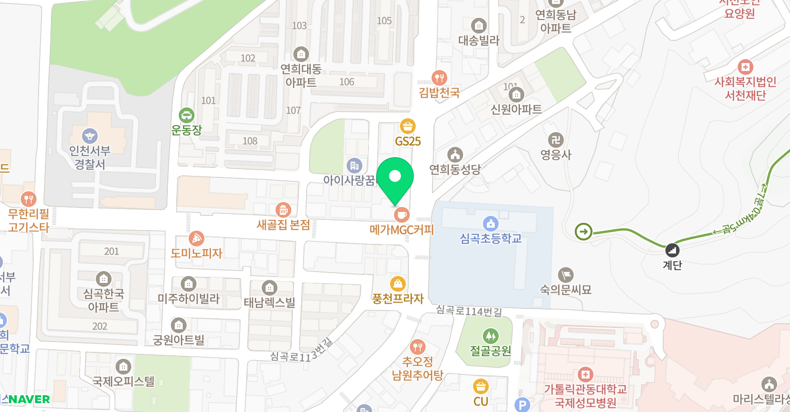눈높이러닝센터 심곡학원 위치
