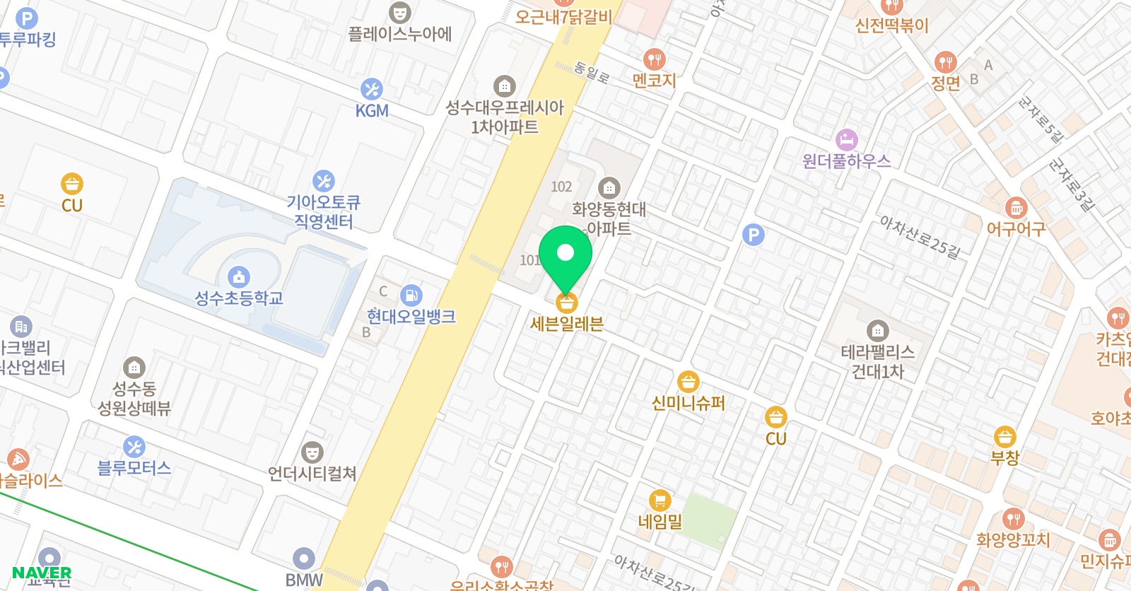 윤선생우리집앞영어교실 화양현대 위치