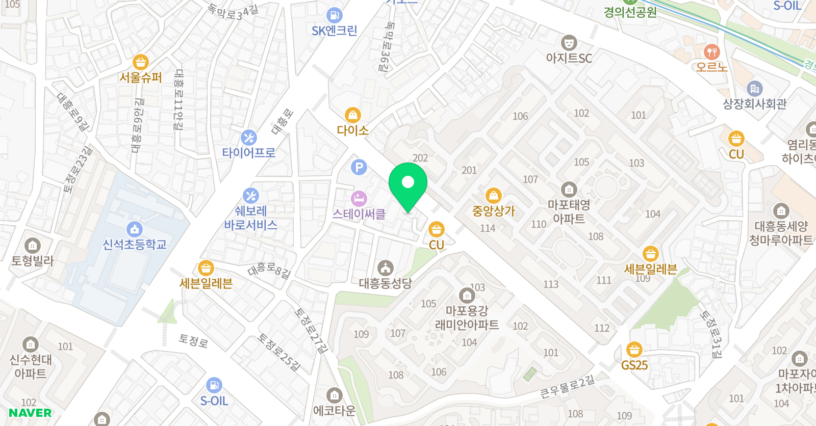 마중물 논술학원 마포점 위치