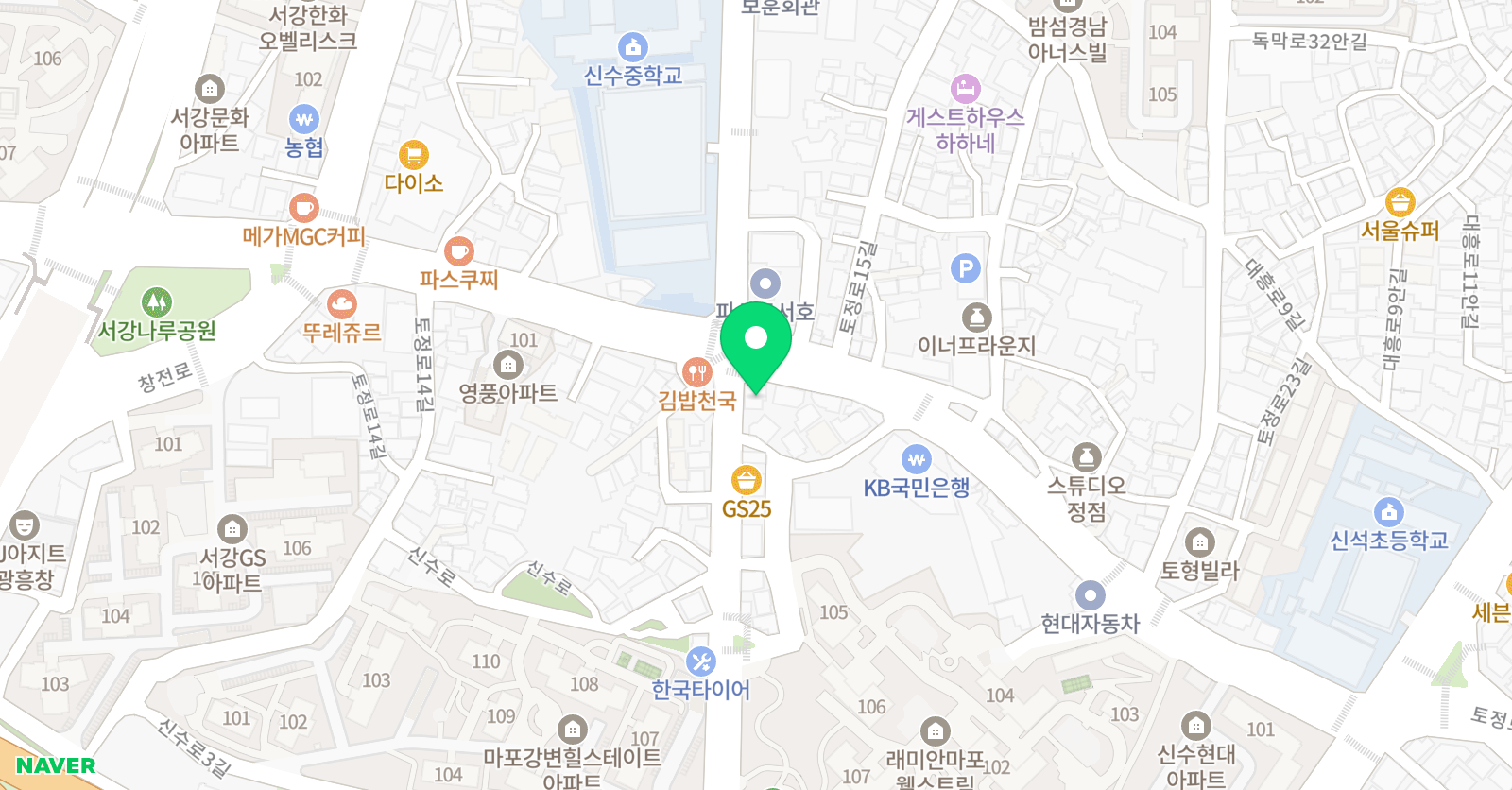 대치학원 광흥창직영2관 위치