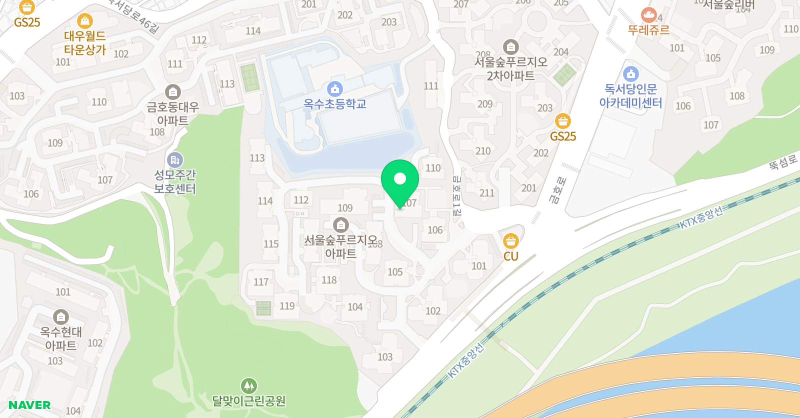 잉글리쉬무무 공부방 서울숲푸르지오 위치