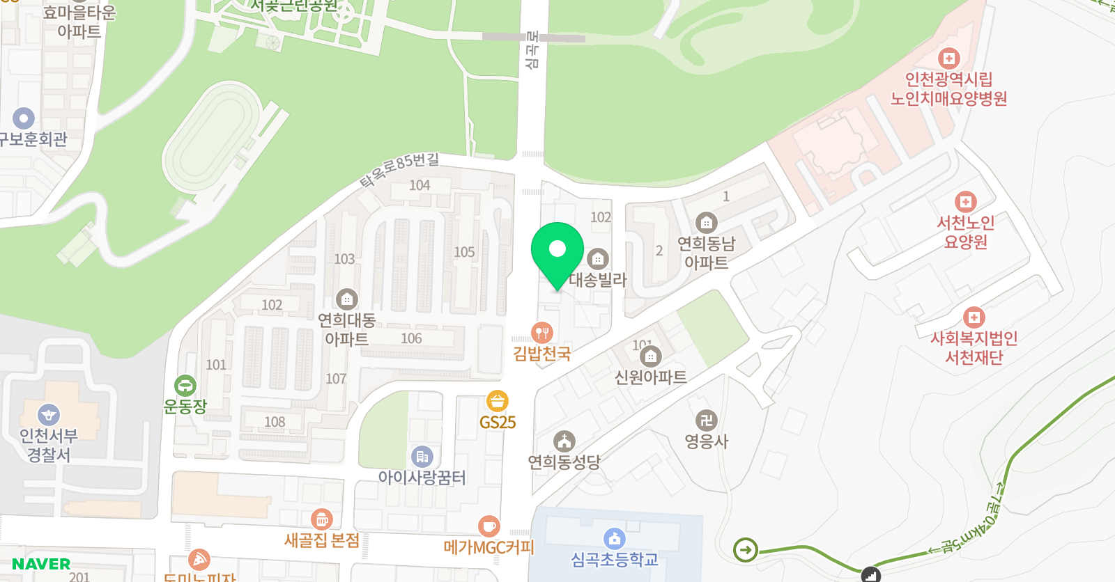 김샘 수학 심곡캠퍼스 위치