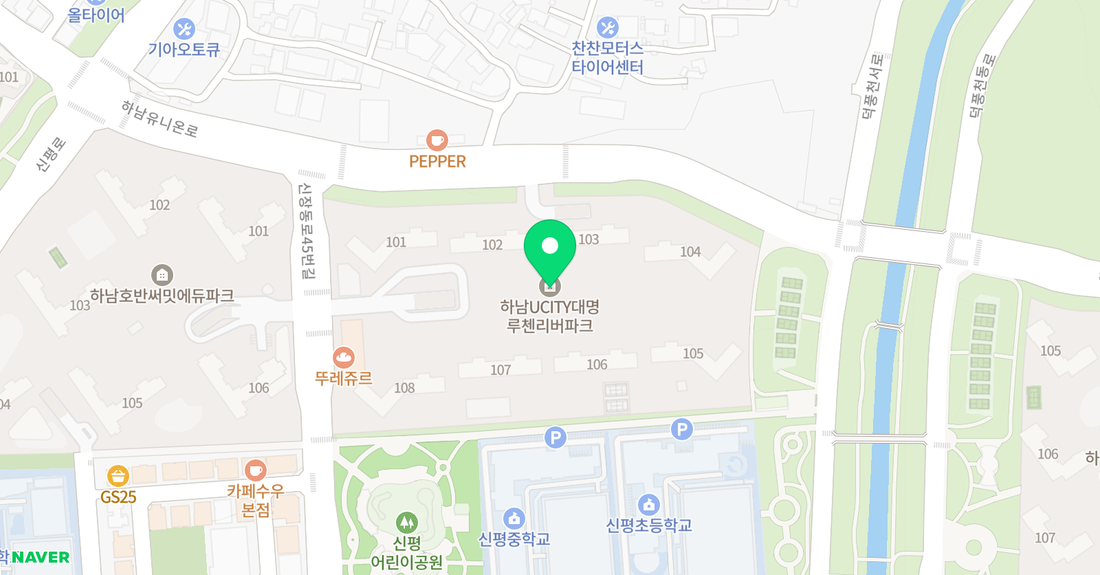 뮤엠 영어 신평초NEST 위치