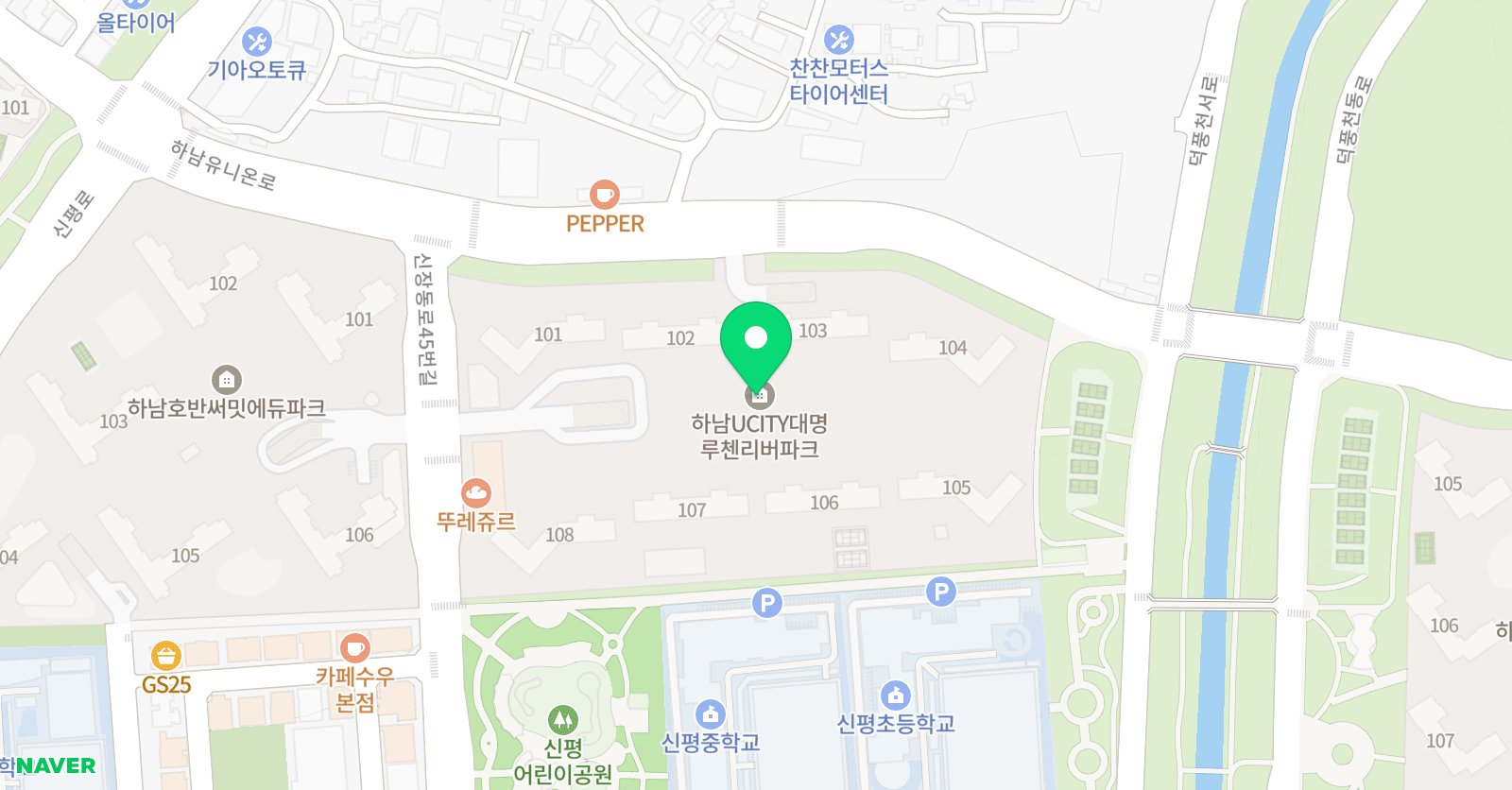 하남 대명루첸 개인과외 위치