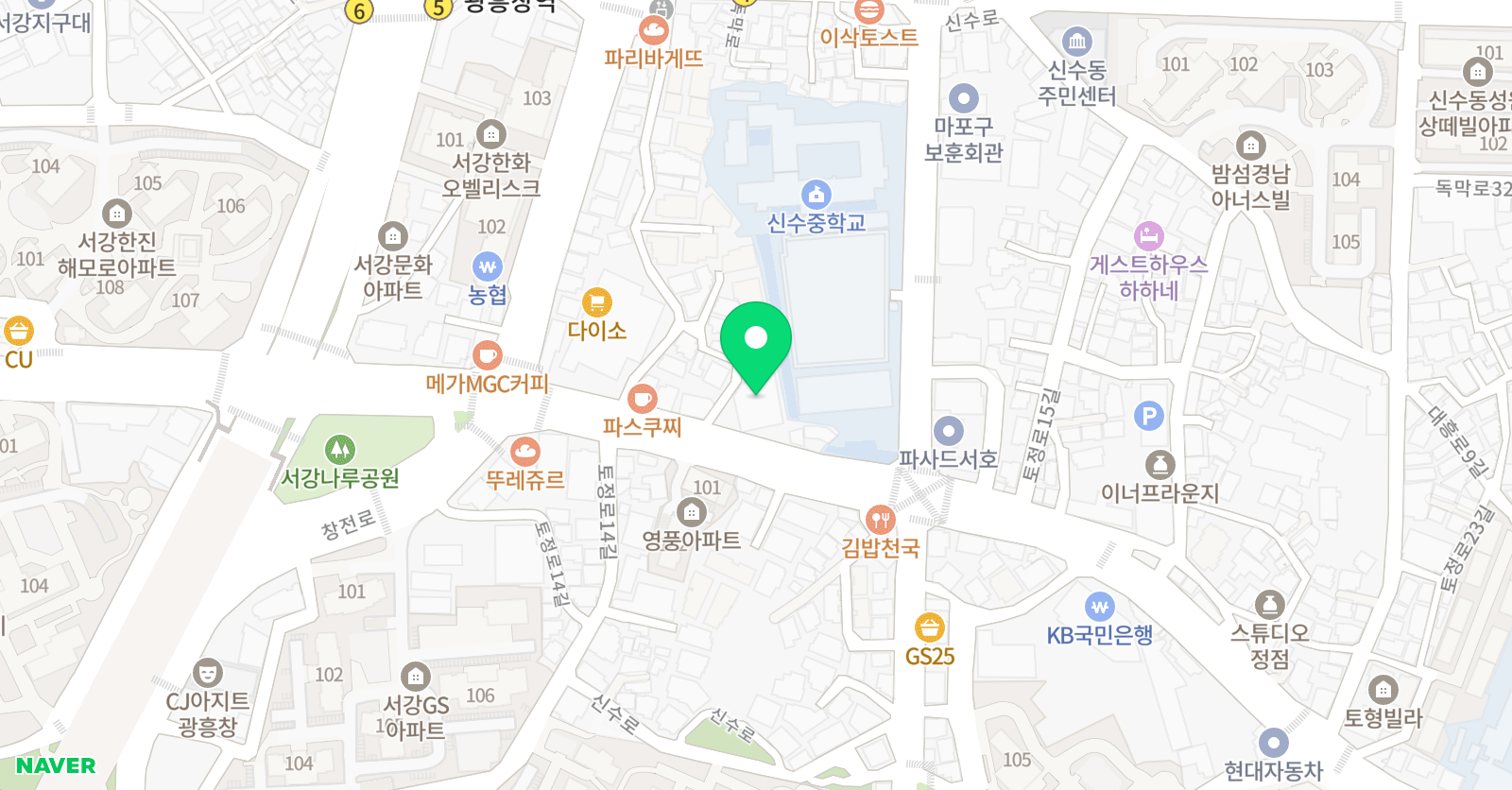 뮤엠 영어 신수동점 위치