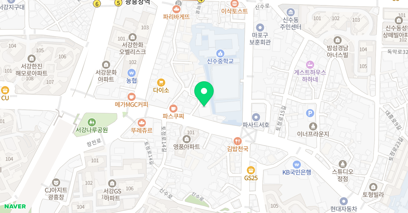 오르다샘앤클래스 마포서강 학원 위치