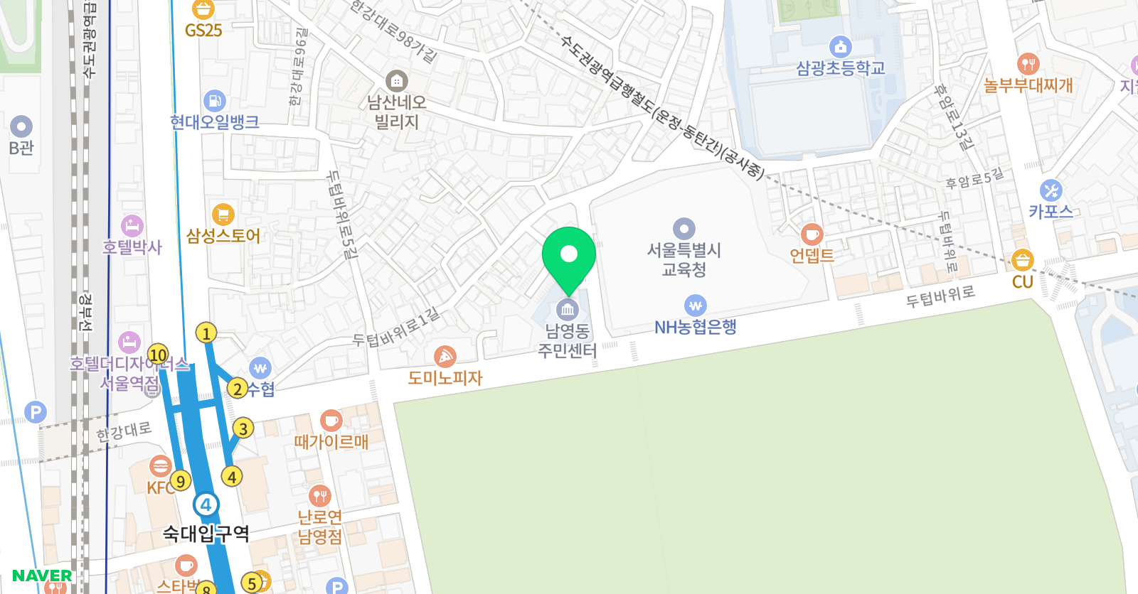 갈월종합사회복지관 수영장 위치