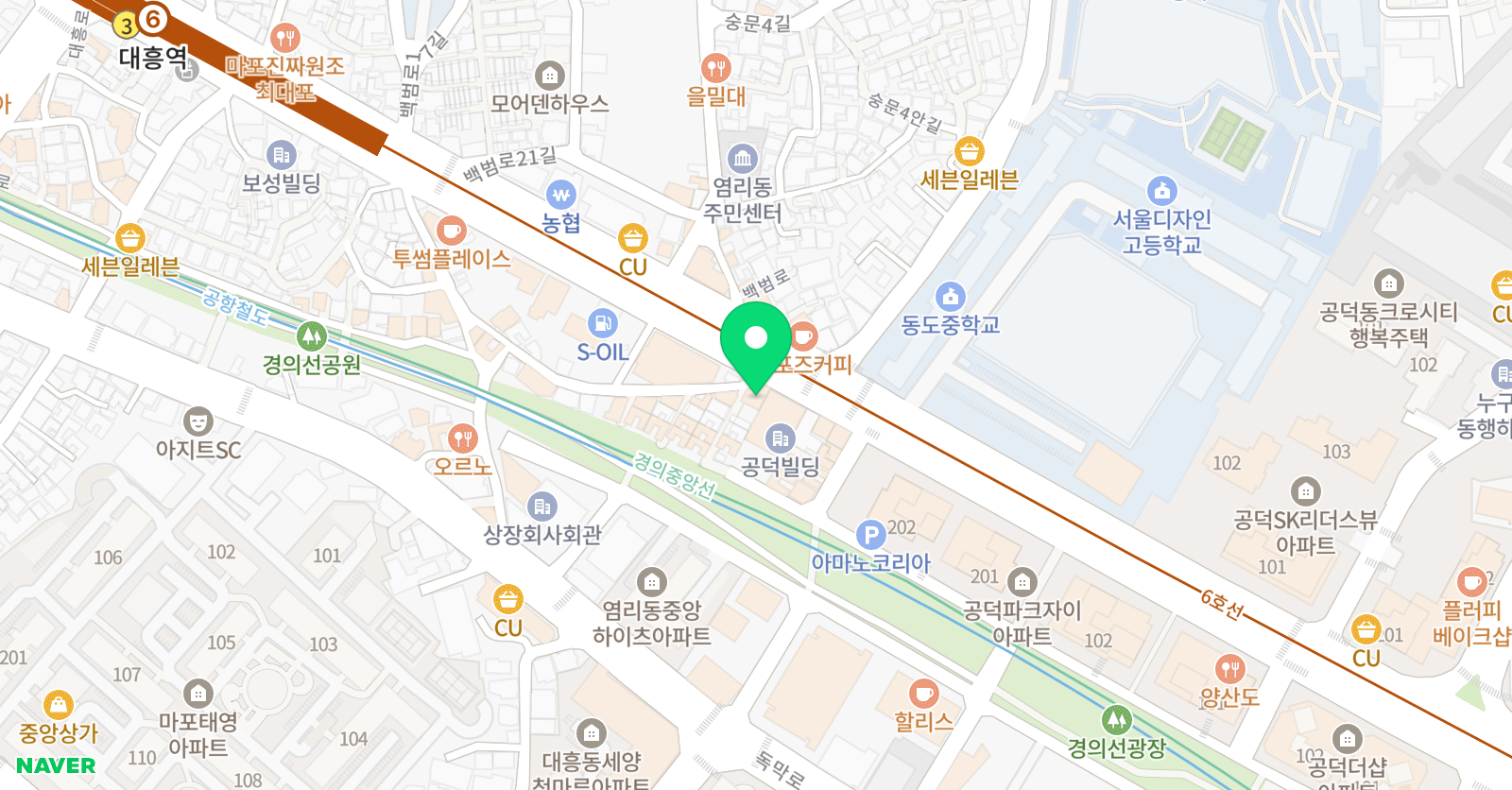 김샘수학 더베국어전문학원 위치