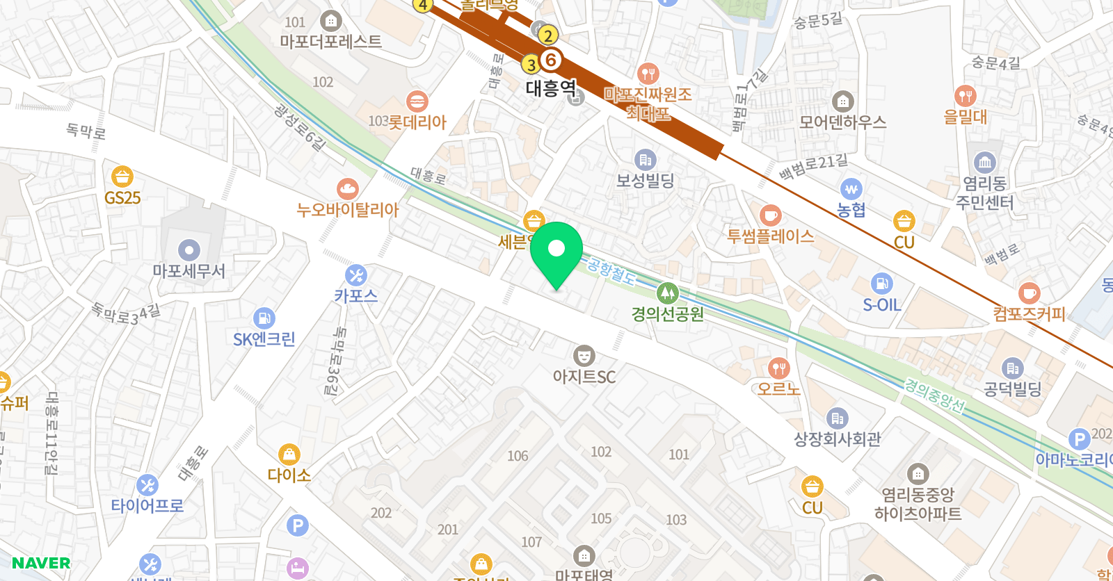 생각하는황소 마포점 위치