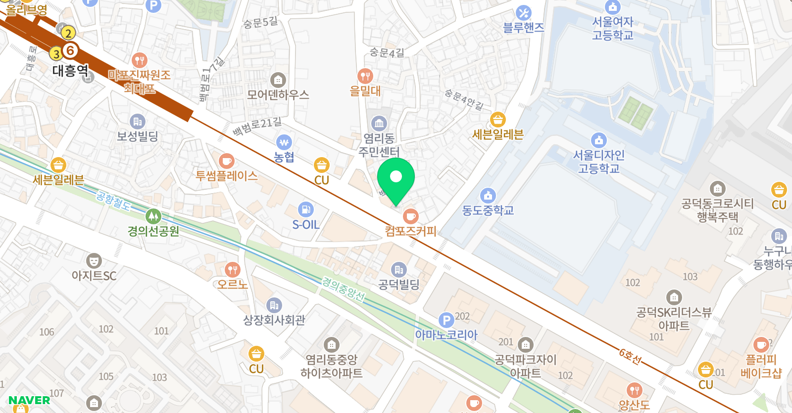 엔와이 댄스학원 마포점 위치