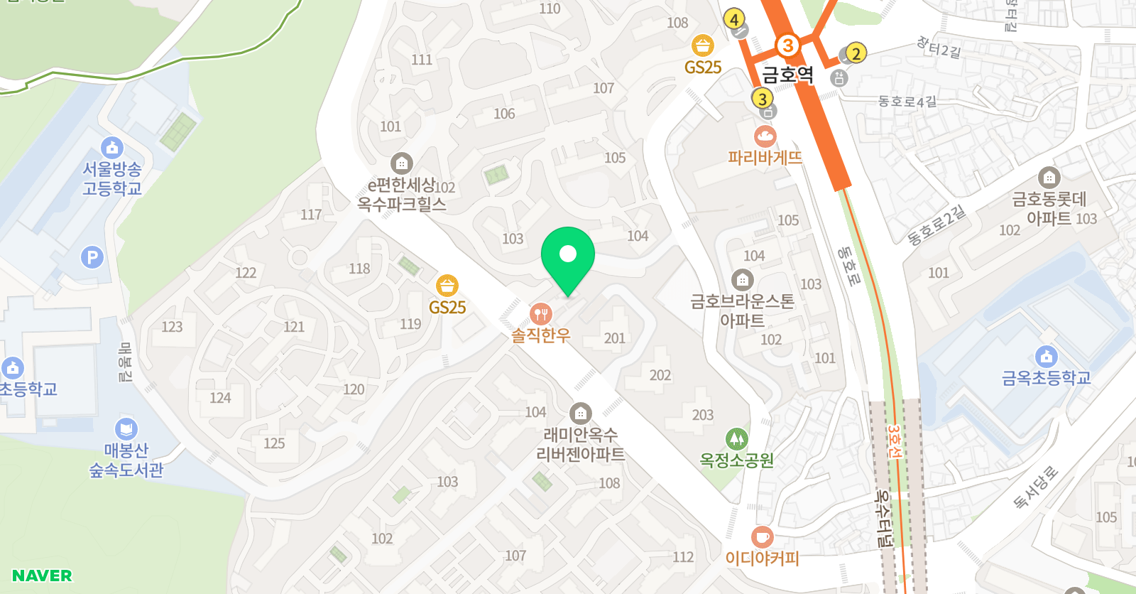 쥬트 아뜰리에 옥수점 위치