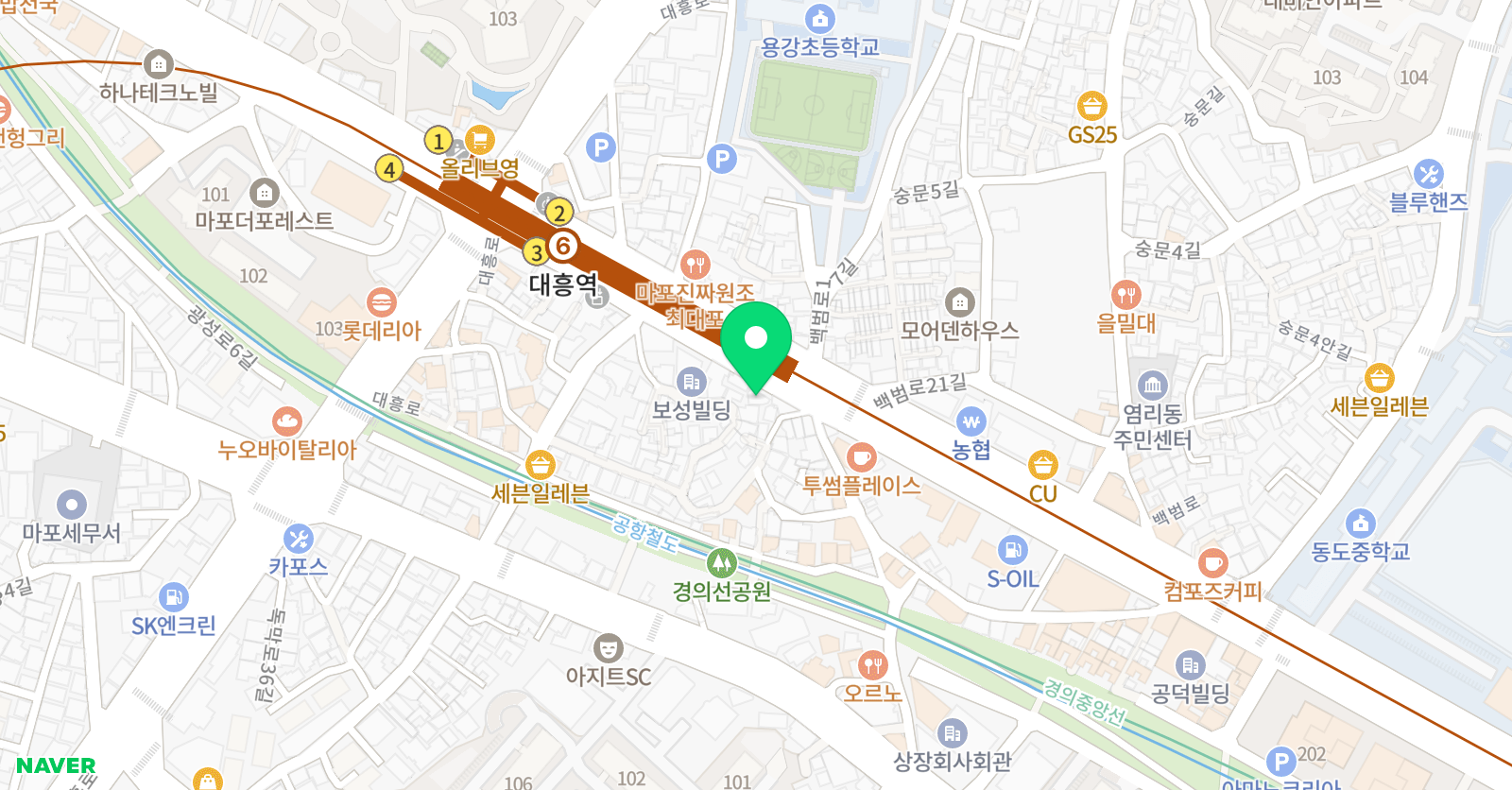 대흥일프로 수학교습소 위치