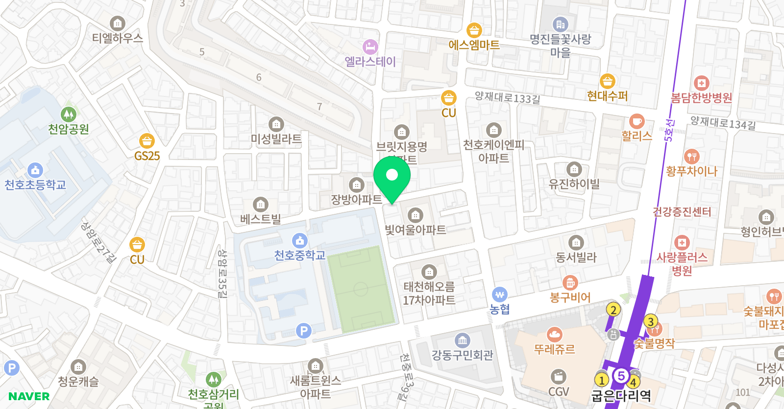 현대 학원 위치