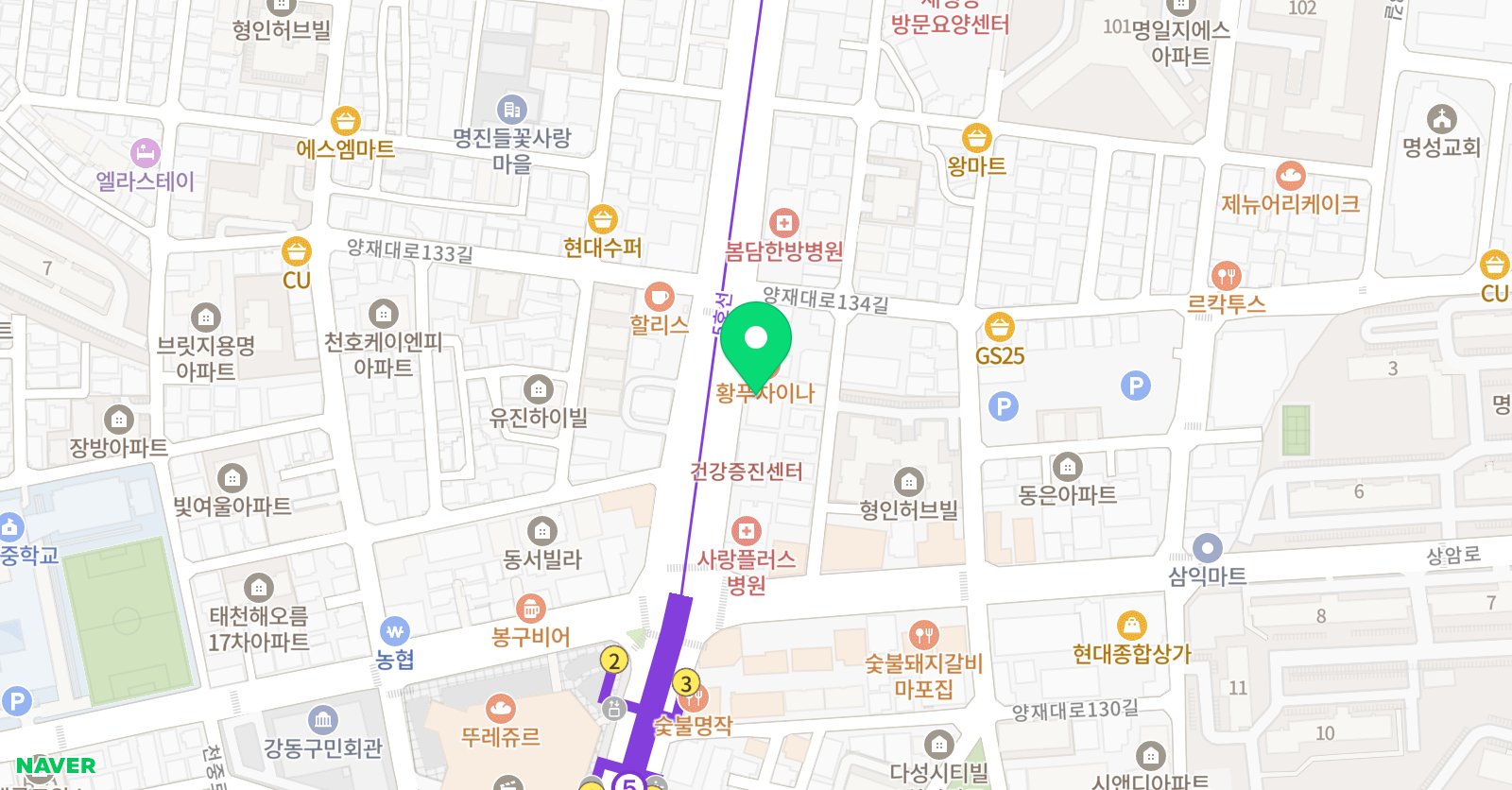 창조의아침 미술학원 강동캠퍼스 위치