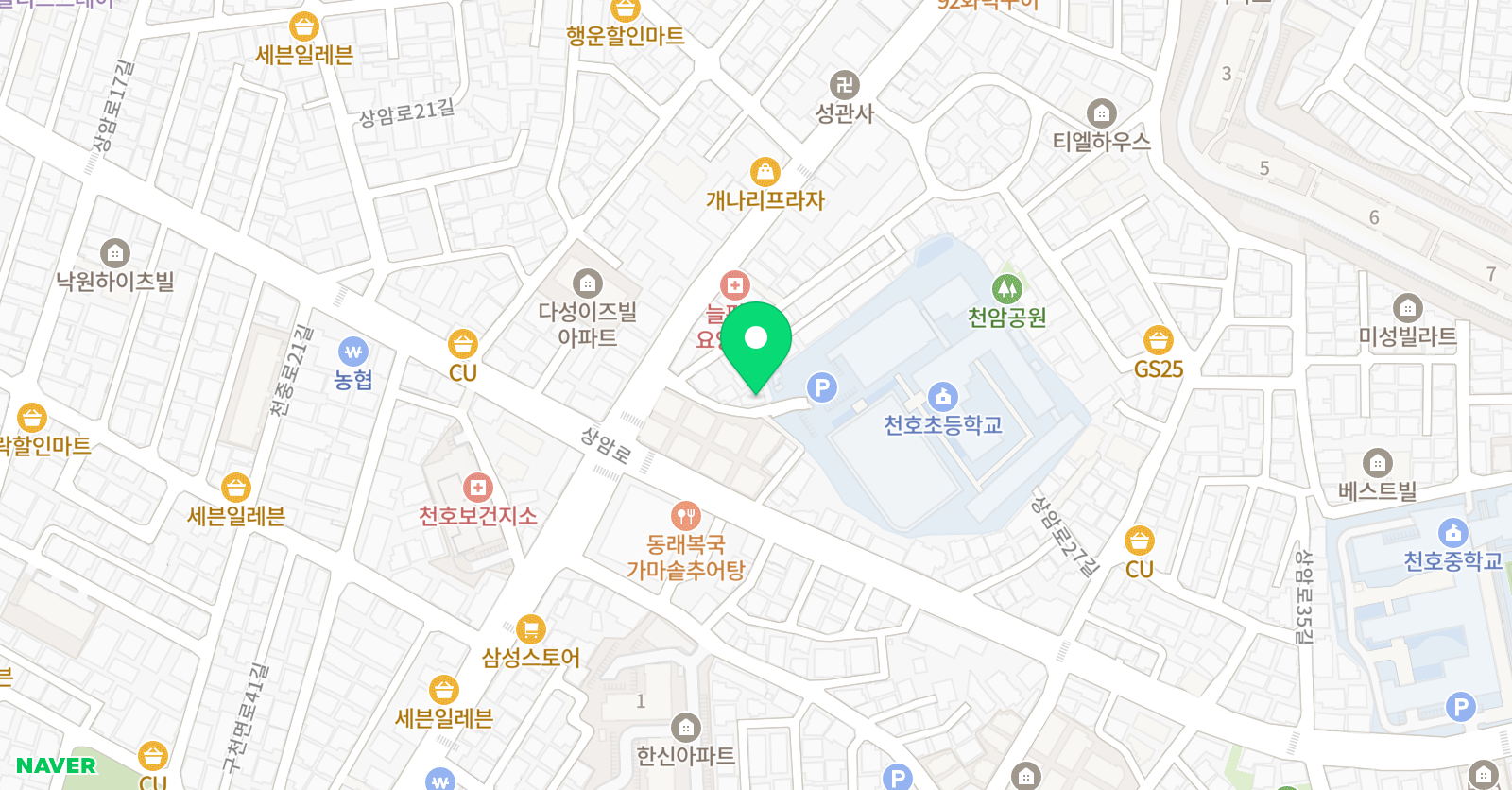 뮤엠 영어 천호그레이스점 위치