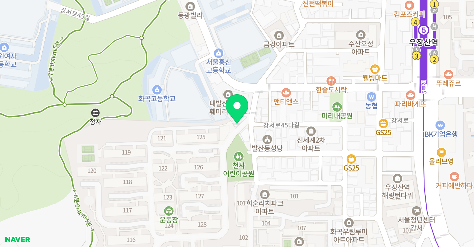 홍 수학 위치