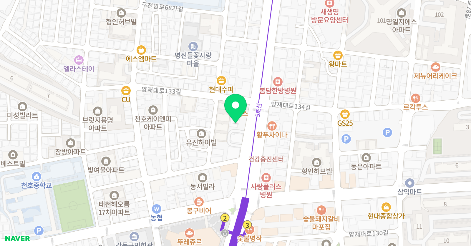 아이비 실용음악학원 강동캠퍼스 위치