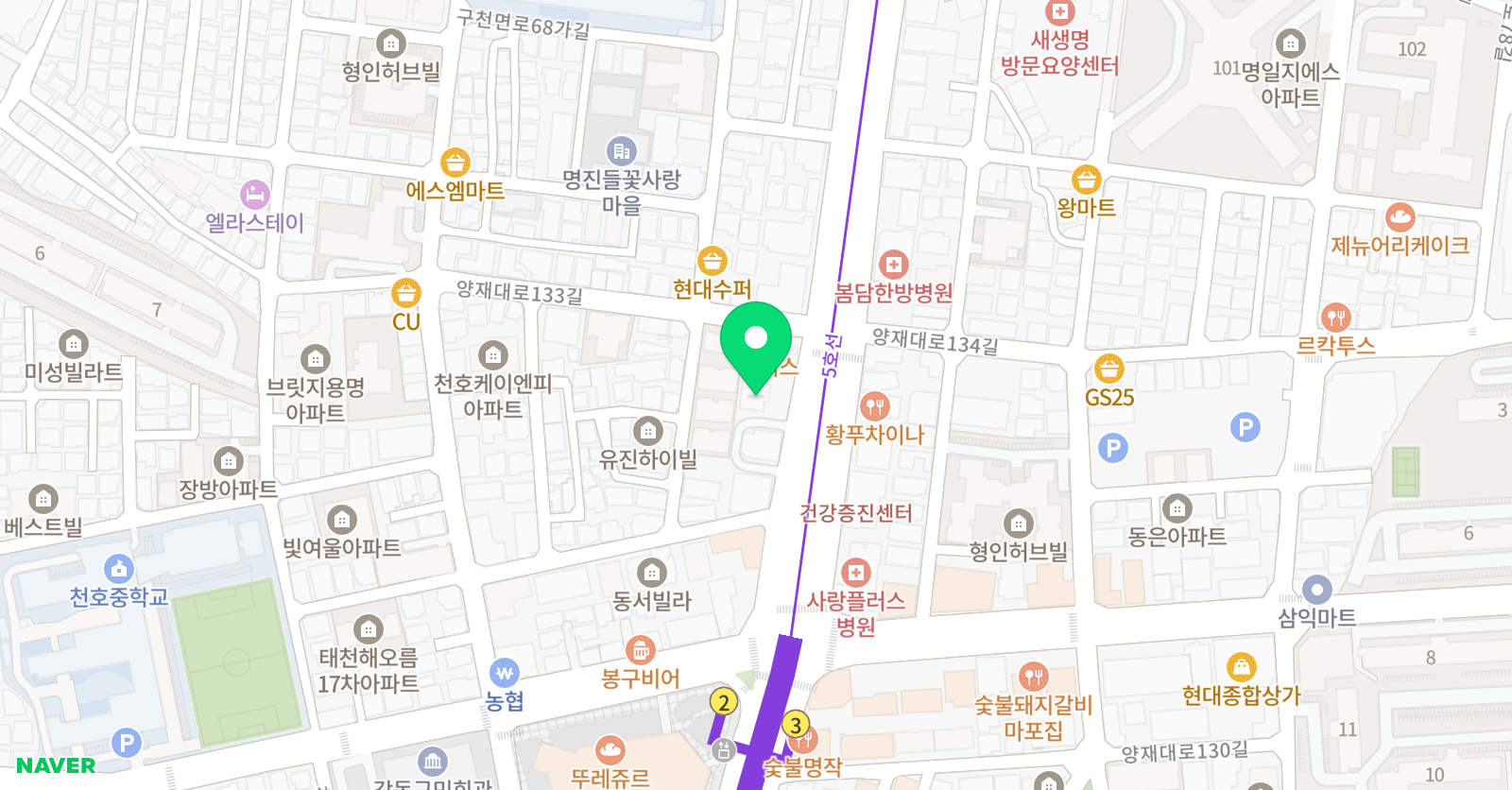 아담리즈 수학 강동센터 위치