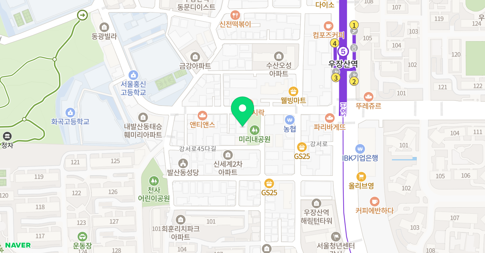 펜타곤 영수학원 위치