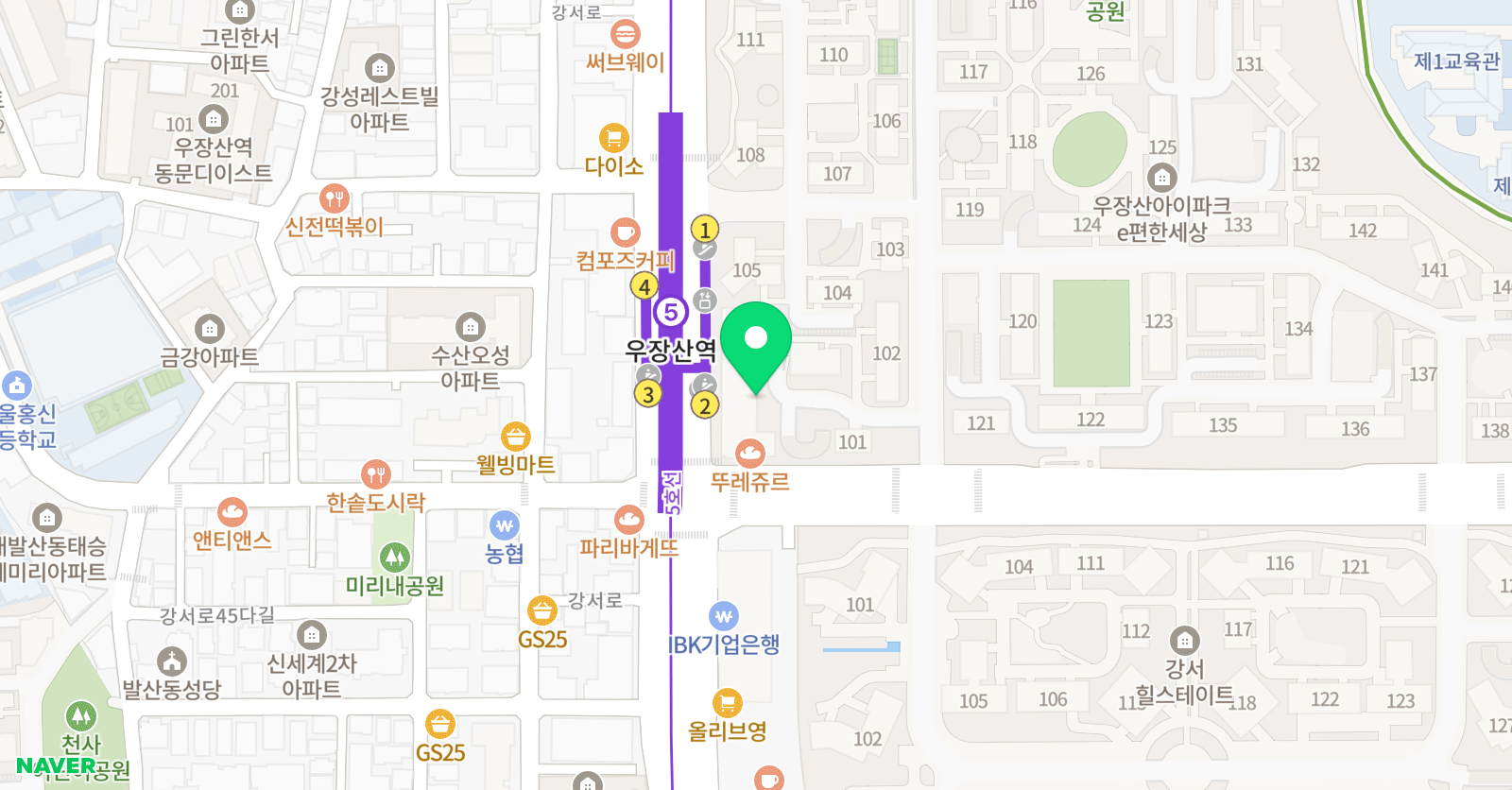 책나무수노리 학원 위치