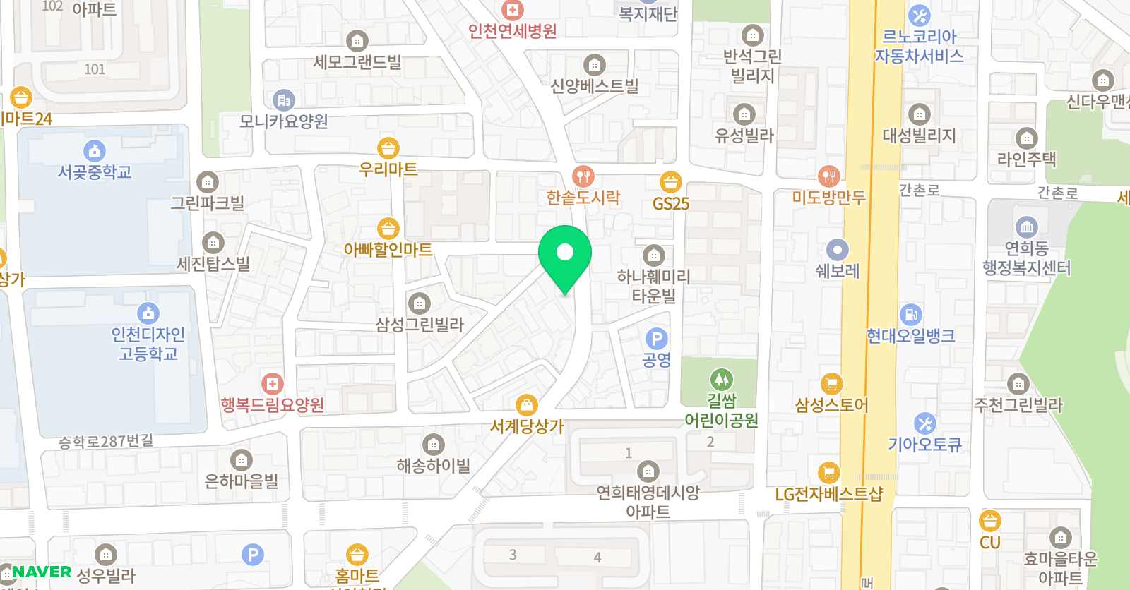 한샘 미술학원 위치