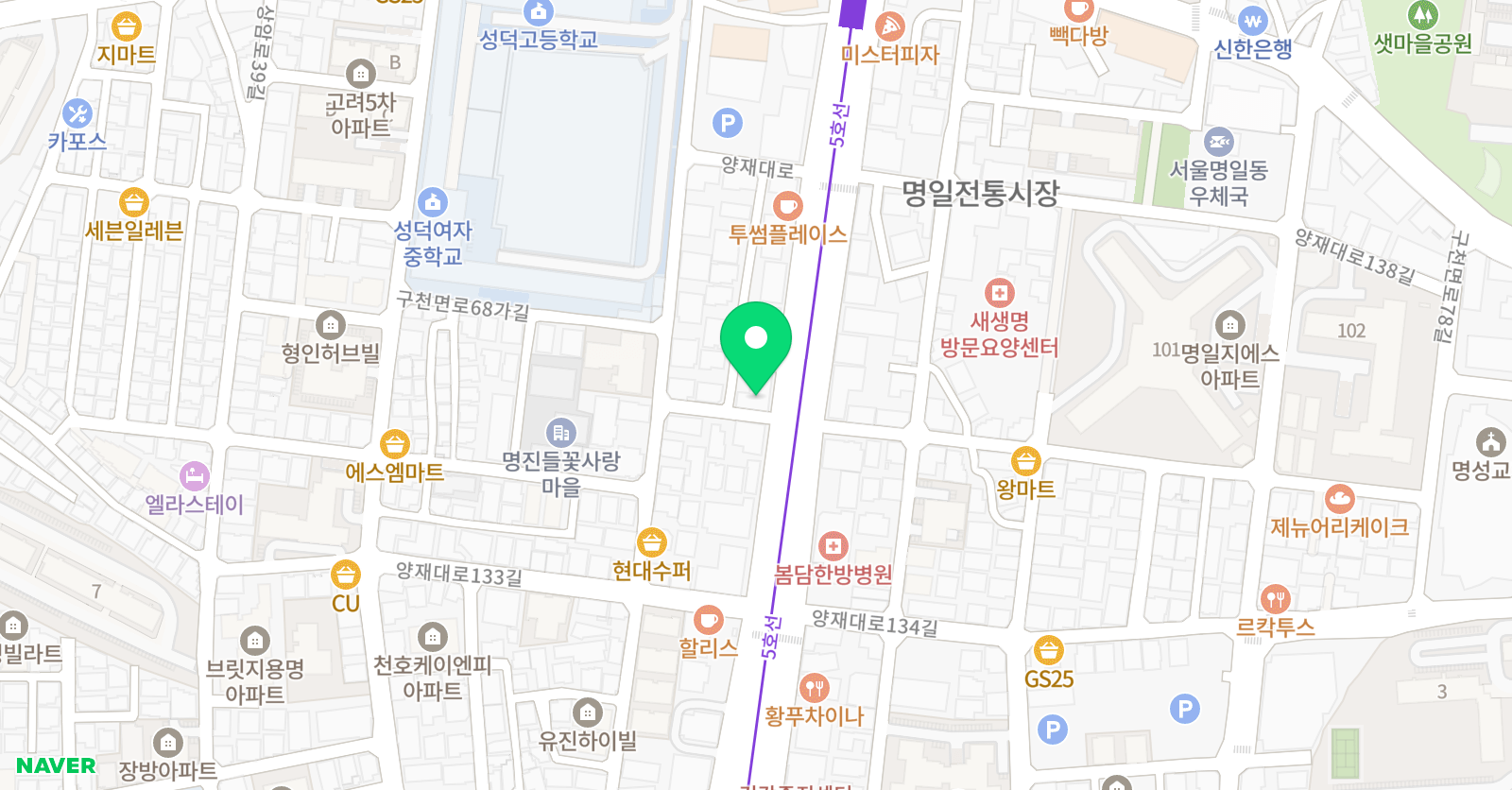 퍼팩트 수학보습학원 위치