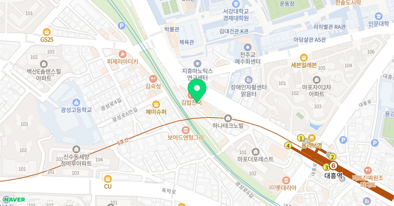 갈무리 학원 마포2관 위치