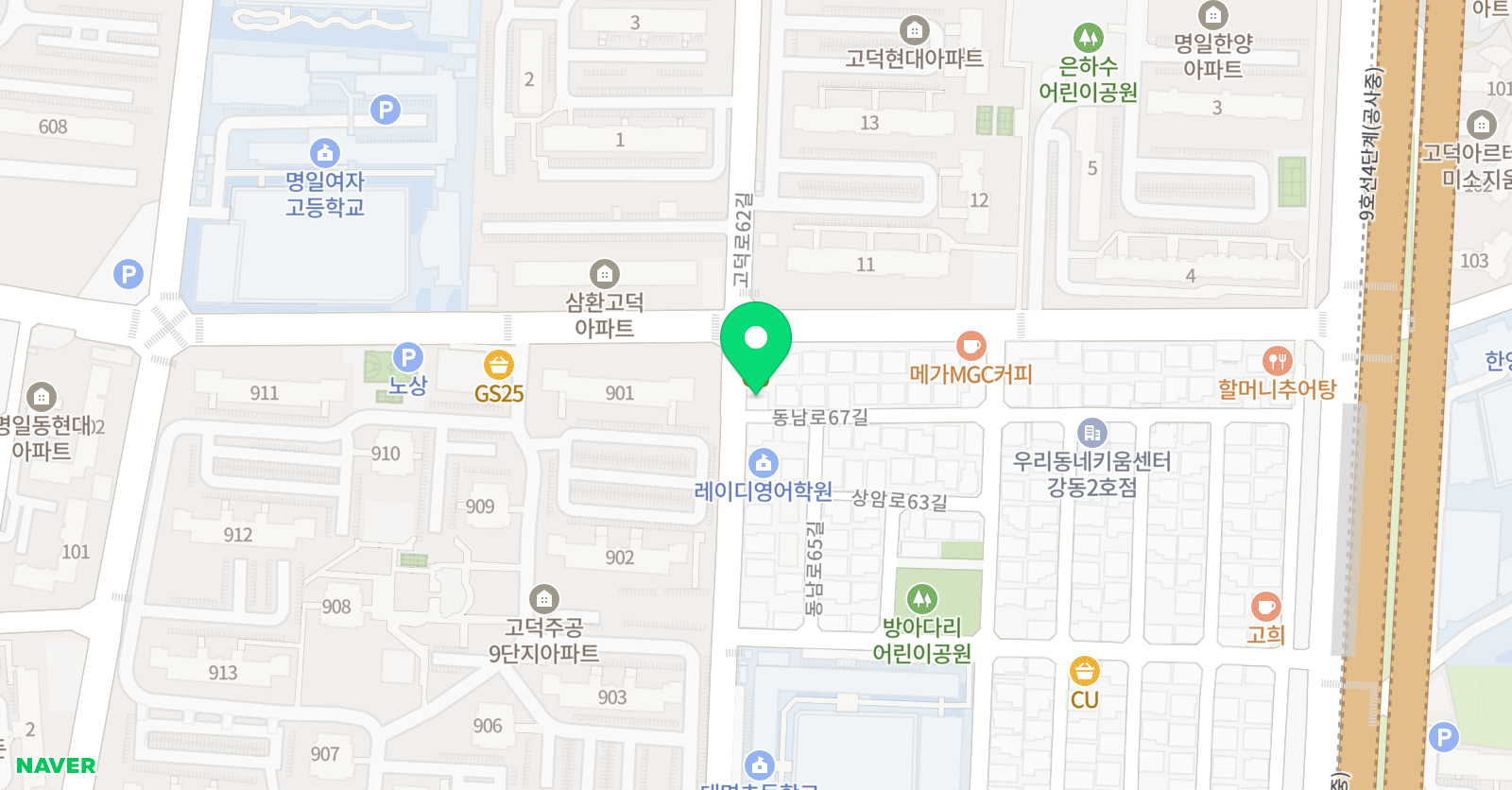 생각의숲 수학과학학원 위치