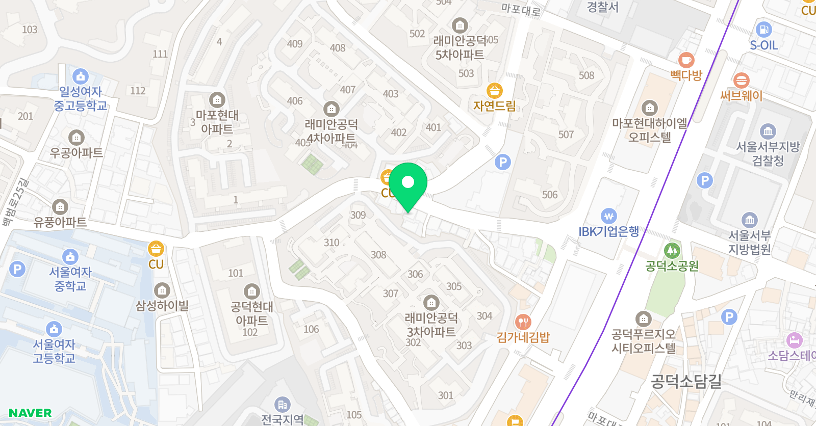 엠브이 마포학원 위치
