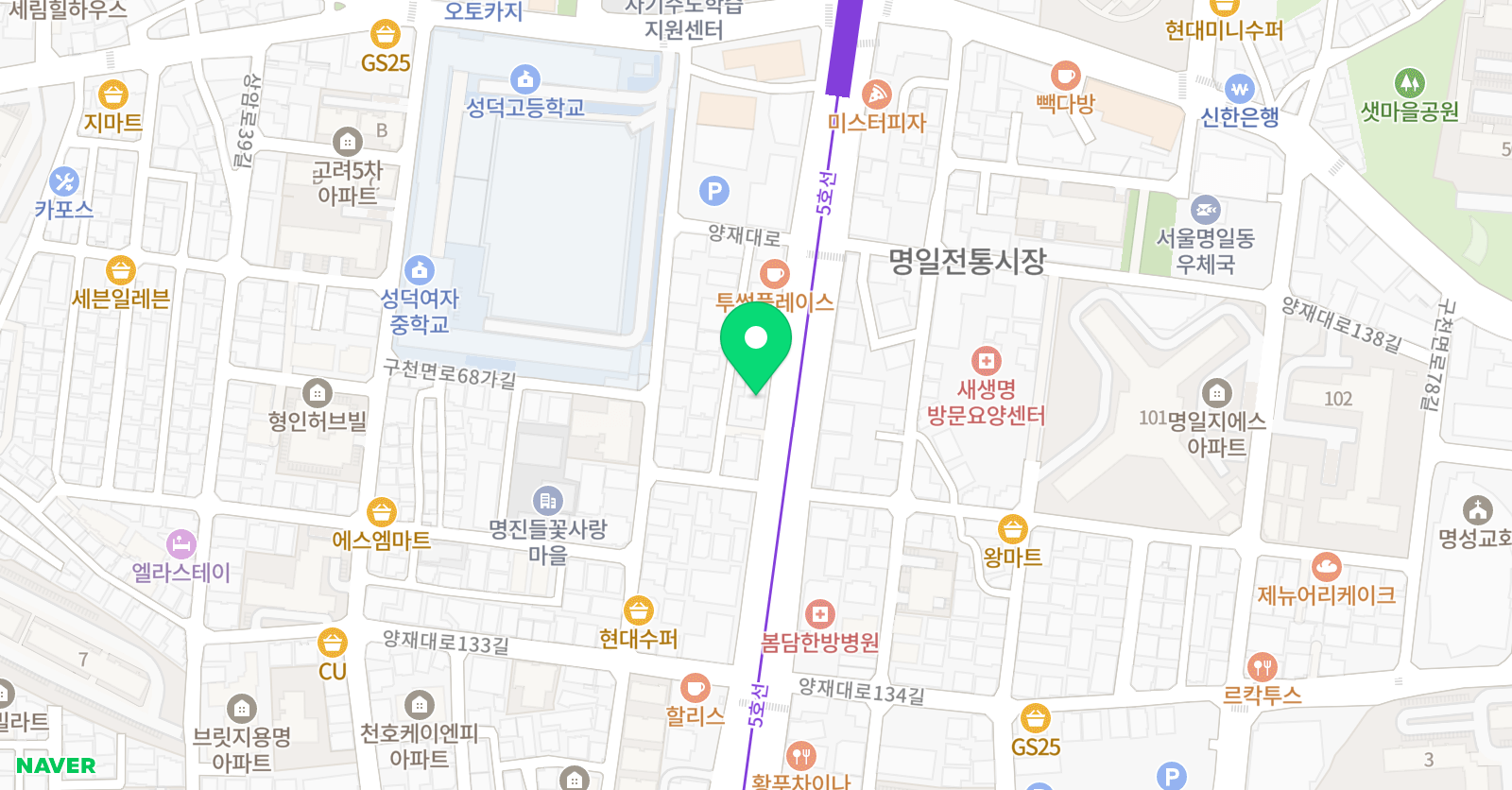 시매쓰 강동고덕센터 위치