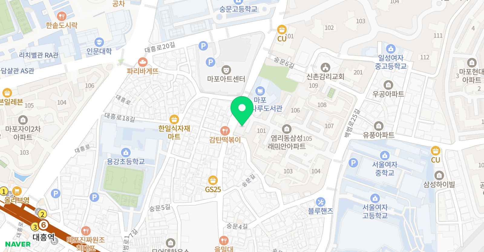 뮤엠 영어 용강초캠퍼스 위치