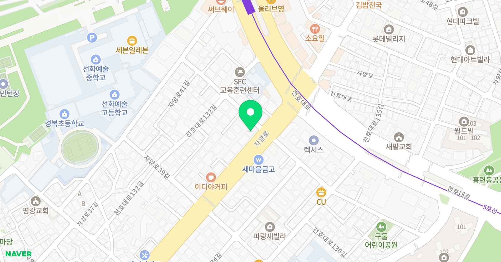 라단사발레아카데미 학원 위치