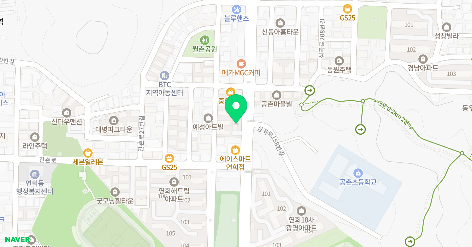 심곡 태권도장 위치