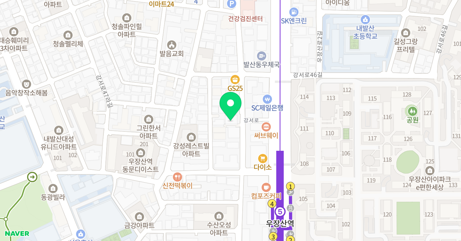 로드맵 수학학원 우장산캠퍼스별관 위치