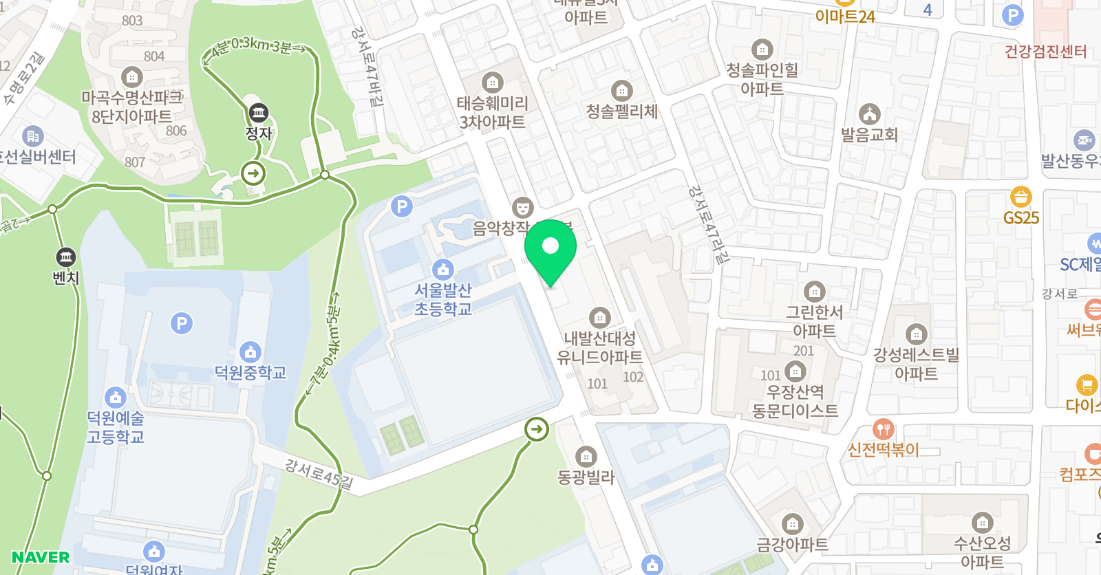 소리그릇 음악학원 위치