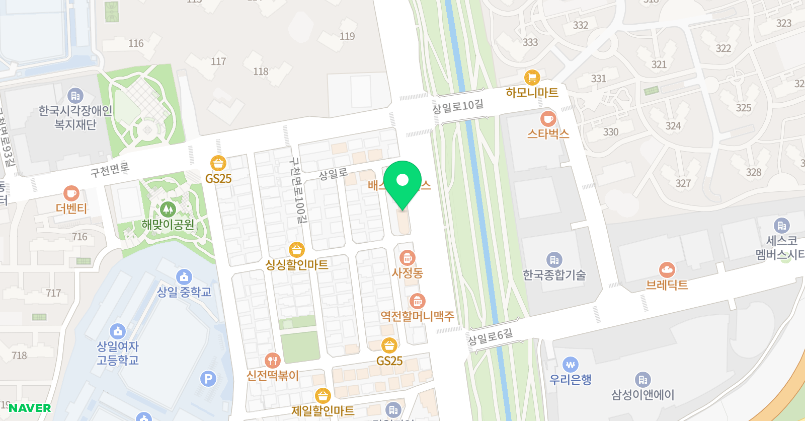 키즈앤풀플러스 강동센터 위치