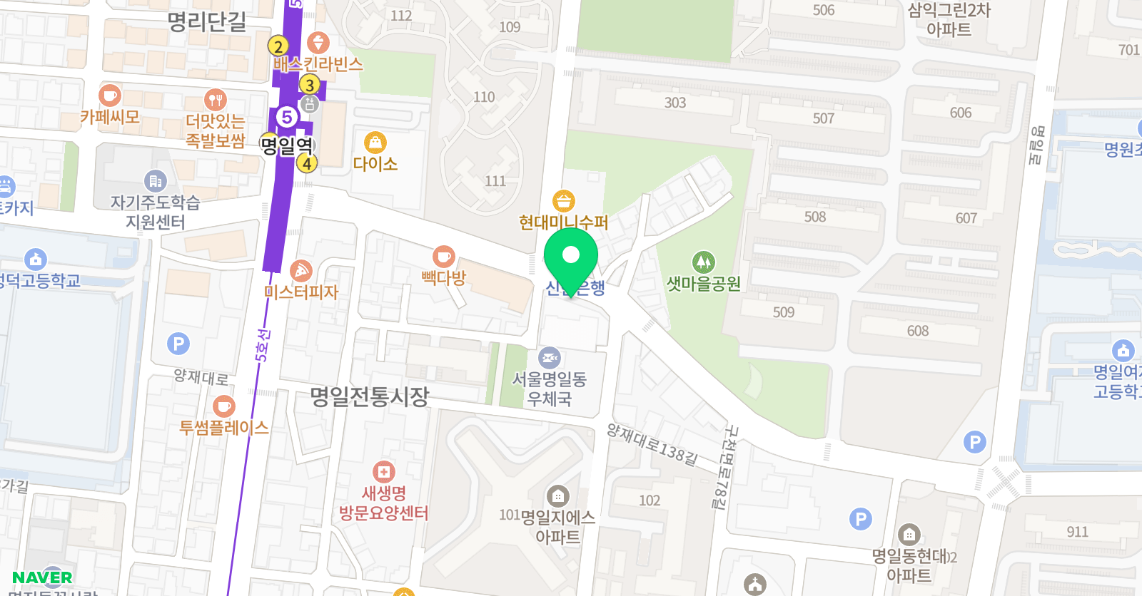 링키영어 명일애슐리 위치