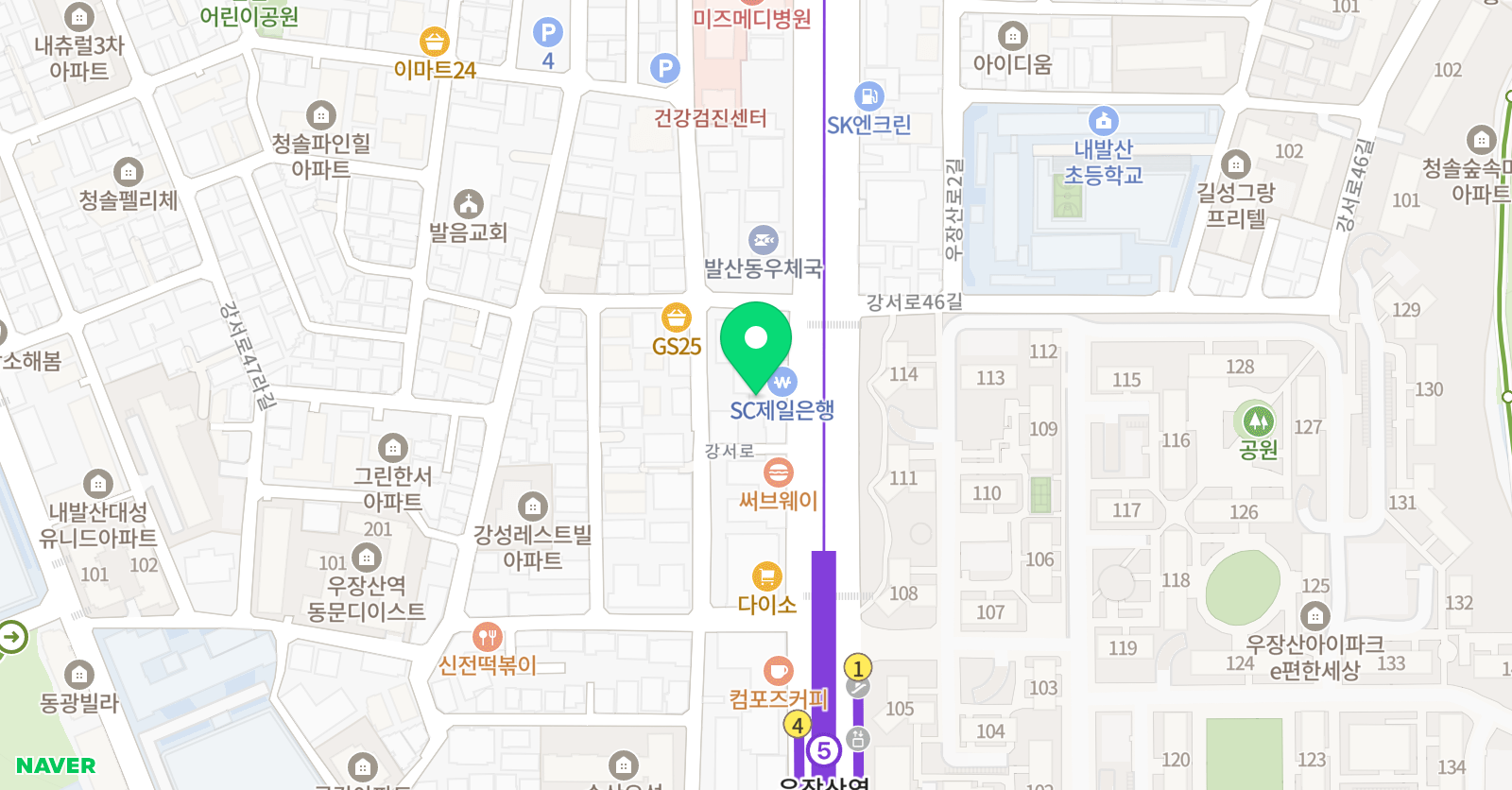 프라미스 어학원 강서 GLOBAL캠퍼스 1관 위치