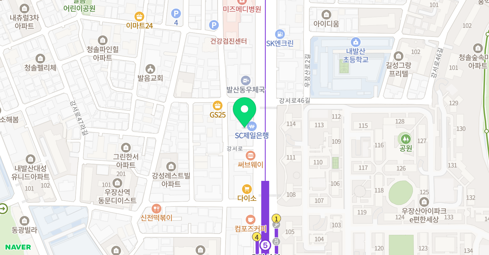 SEC 영어학원 강서점 위치