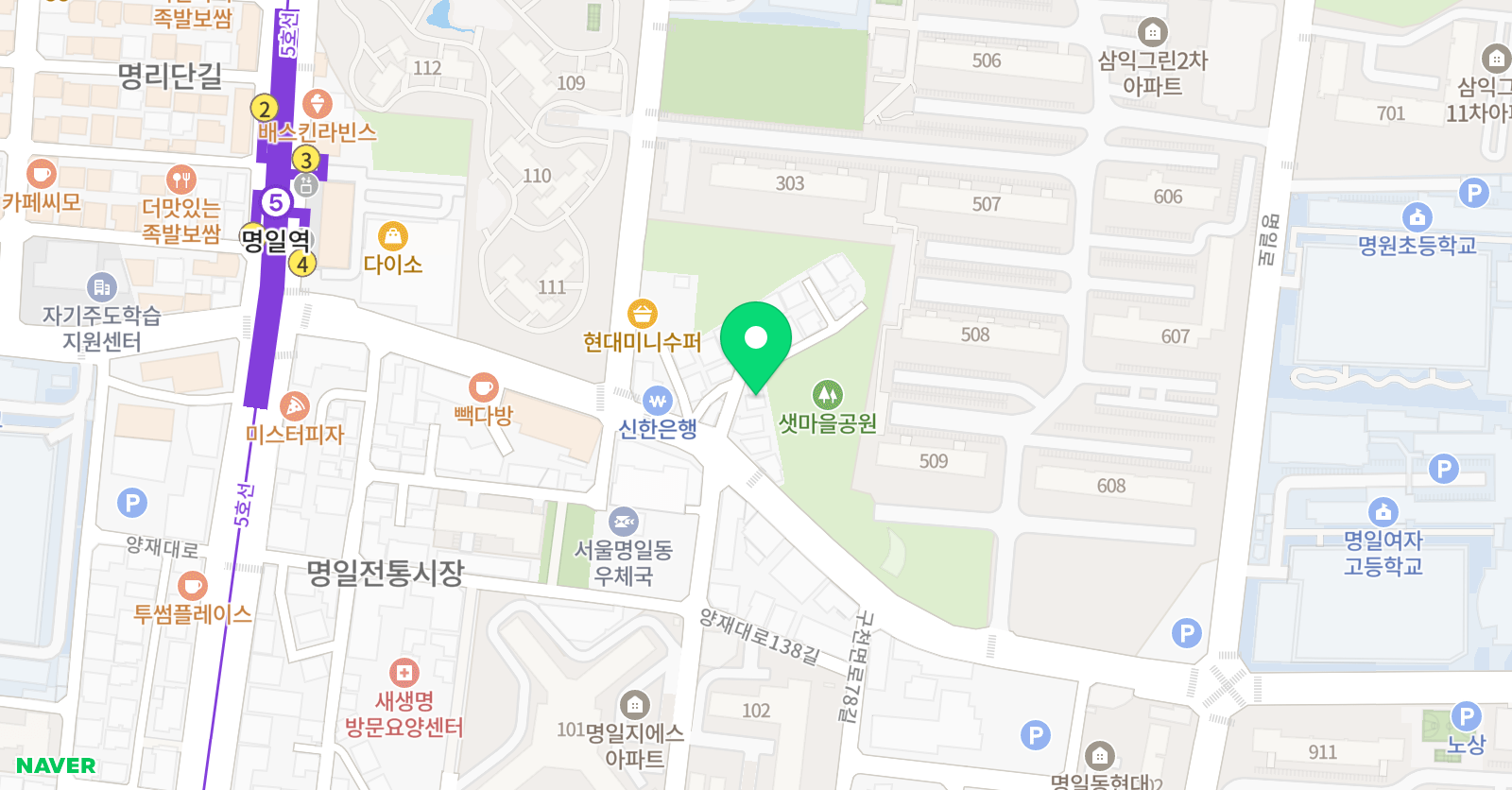 명일 바리에 미술학원 위치