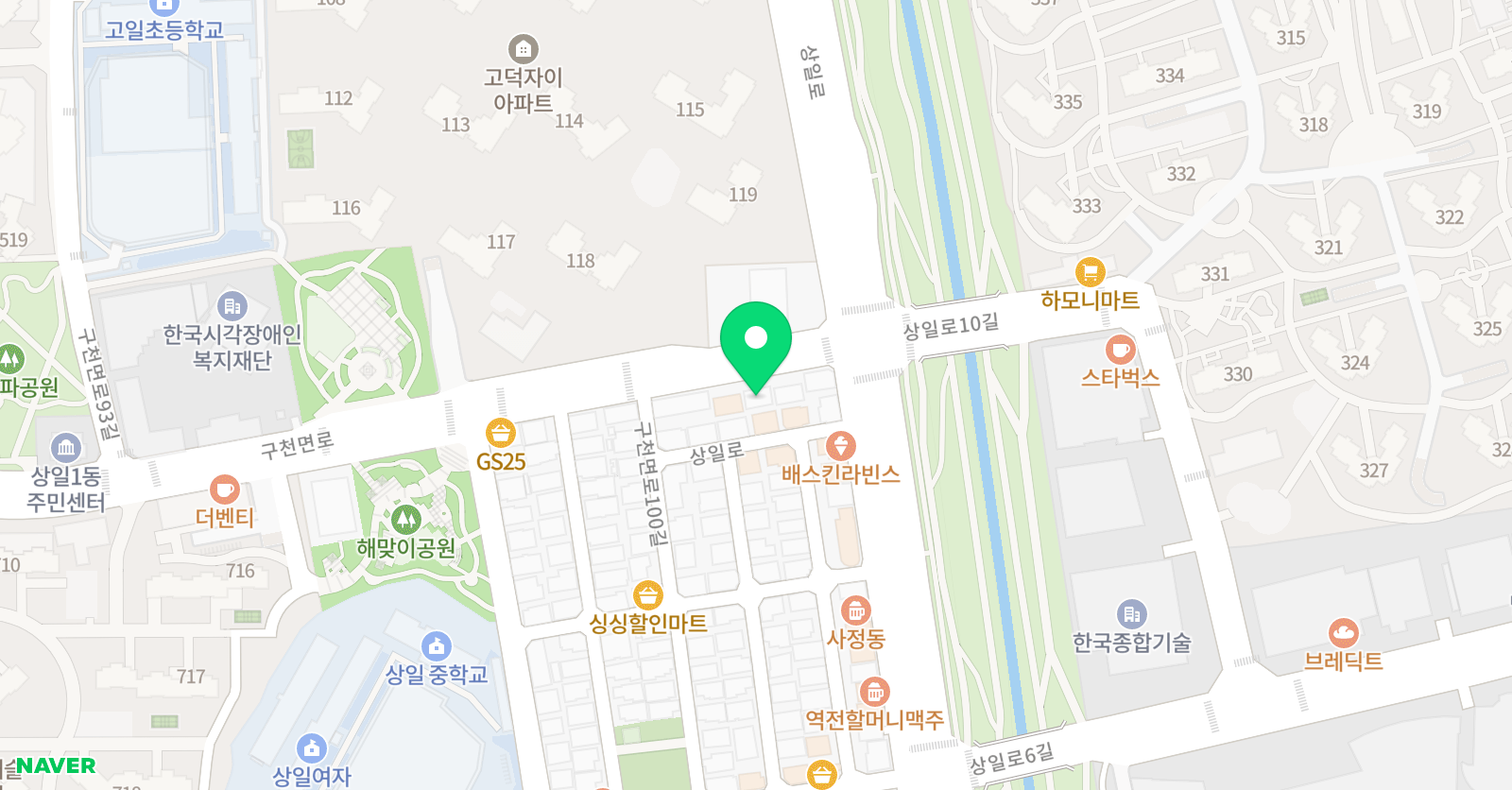 윤선생 영어숲 상일점 위치